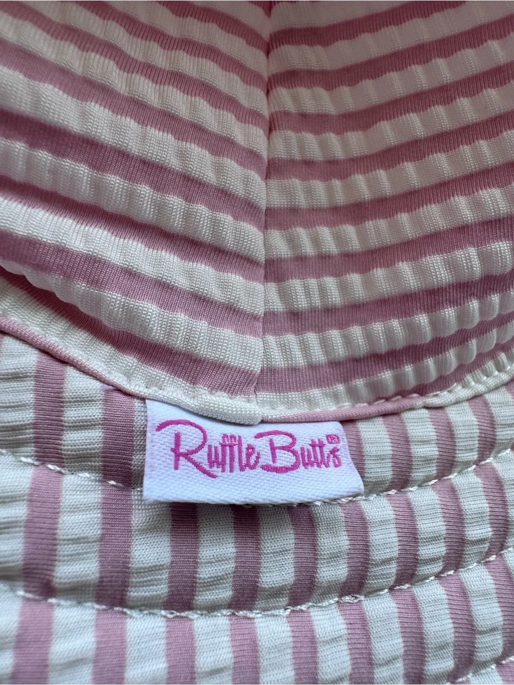 Ruffle Butts Pink and White Striped Sun Hat
